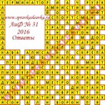 Ответы на кроссворд АиФ номер 31 2016 Ответы на кроссворды