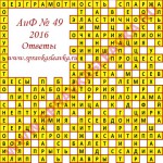 Ответы на кроссворд АиФ номер 49 2016 Ответы на кроссворды