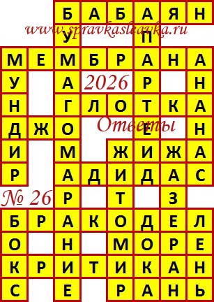 Ответы на сканворд из АиФ 26 2026