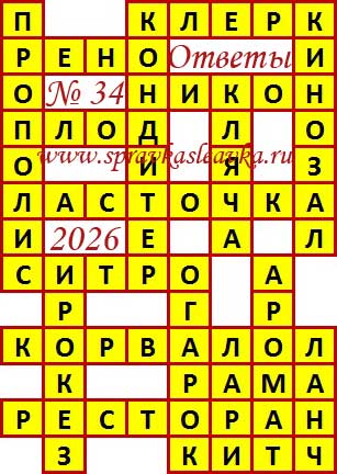 Ответы на сканворд из АиФ 34 2026