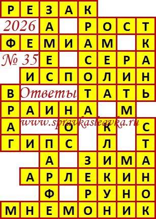 Ответы на сканворд из АиФ 35 2026